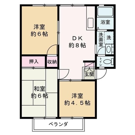 パナハイツヤマダBの物件間取画像